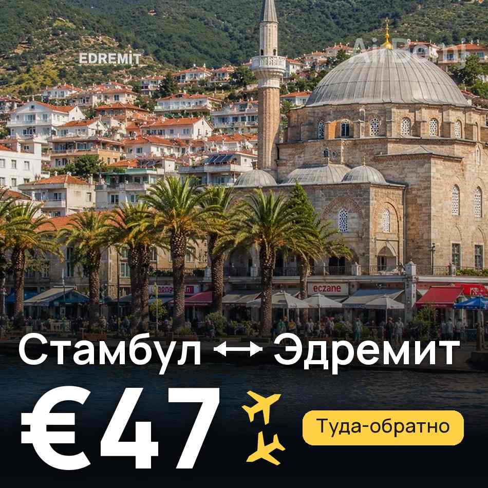 Авиабилет: Стамбул — Эдремит, €47