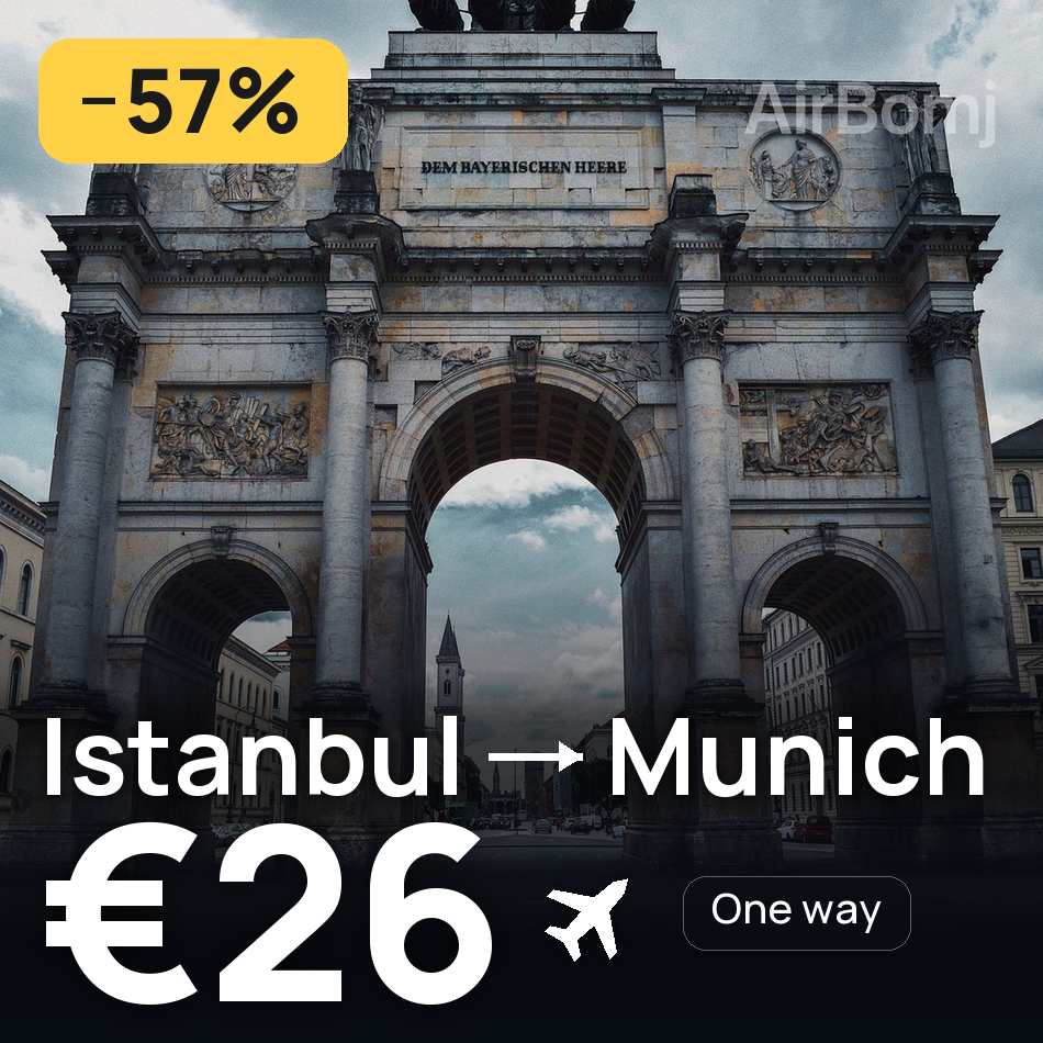 Flight ticket: Istanbul to Munich, €26