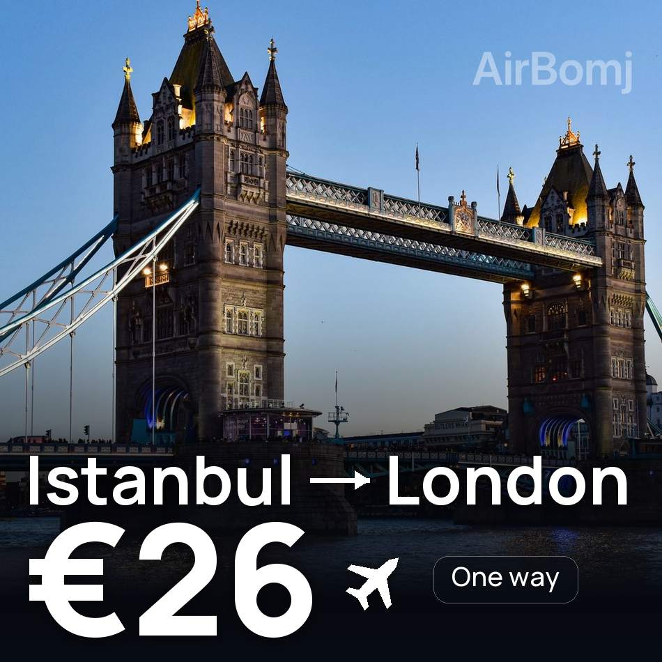 Uçak bileti: İstanbul — Londra, €26