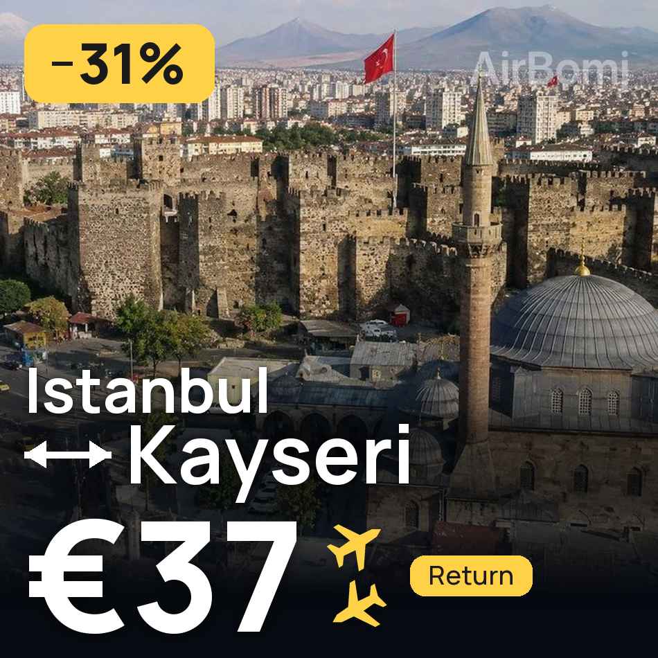 Flight ticket: Istanbul to Kayseri, €37