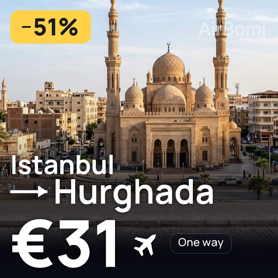 Flight ticket: Istanbul to Hurghada, €31