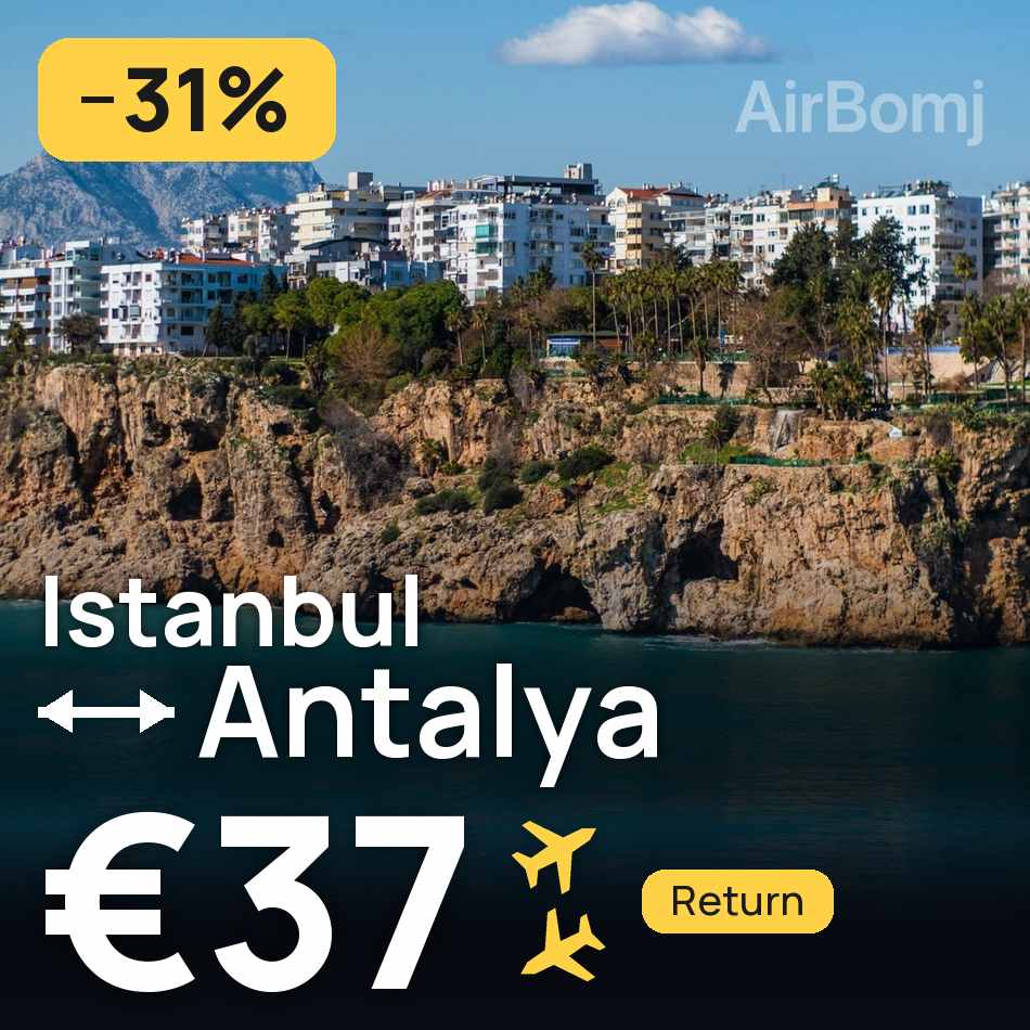 Flight ticket: Istanbul to Antalya, €37