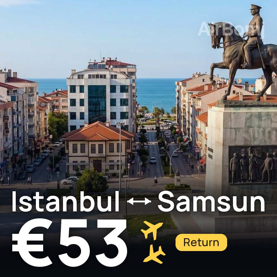 Flight ticket: Istanbul to Samsun, €53