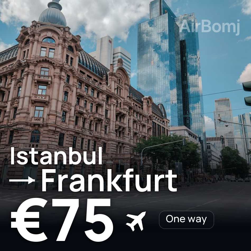 Flight ticket: Istanbul to Frankfurt, €75