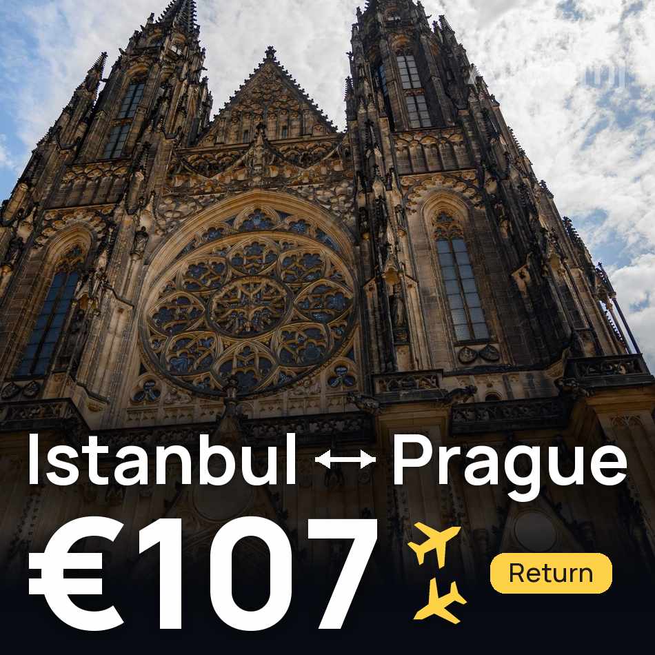 Flight ticket: Istanbul to Prague, €107