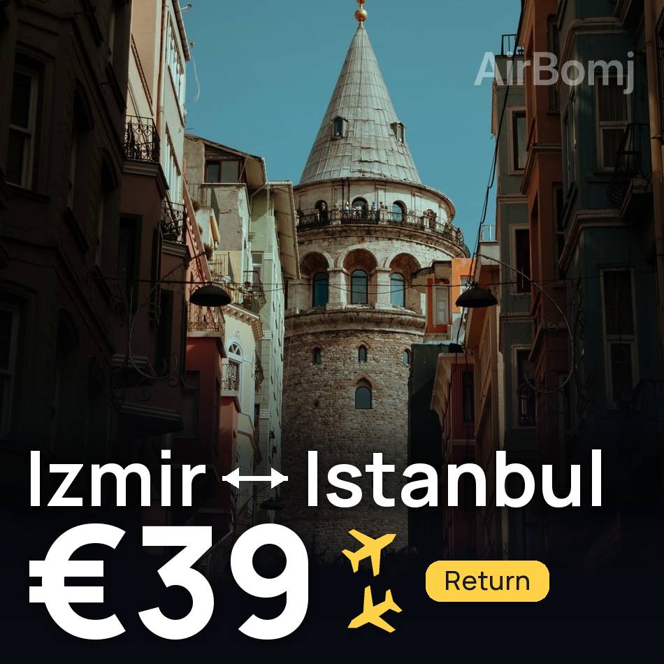 Bilet de avion: Izmir — Istanbul, €39
