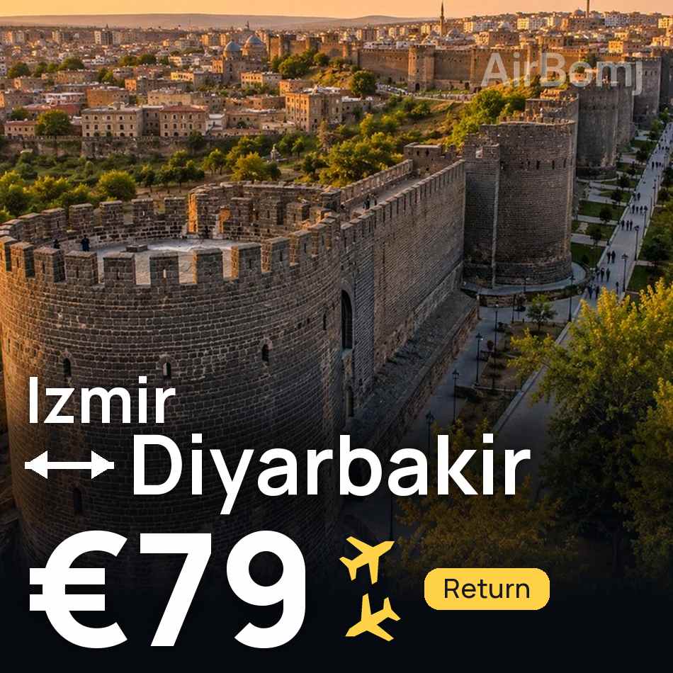 Bilet de avion: Izmir — Diyarbakir, €79