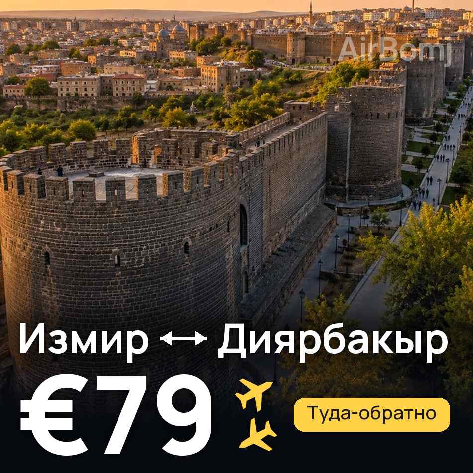 Авиабилет: Измир — Диярбакыр, €79