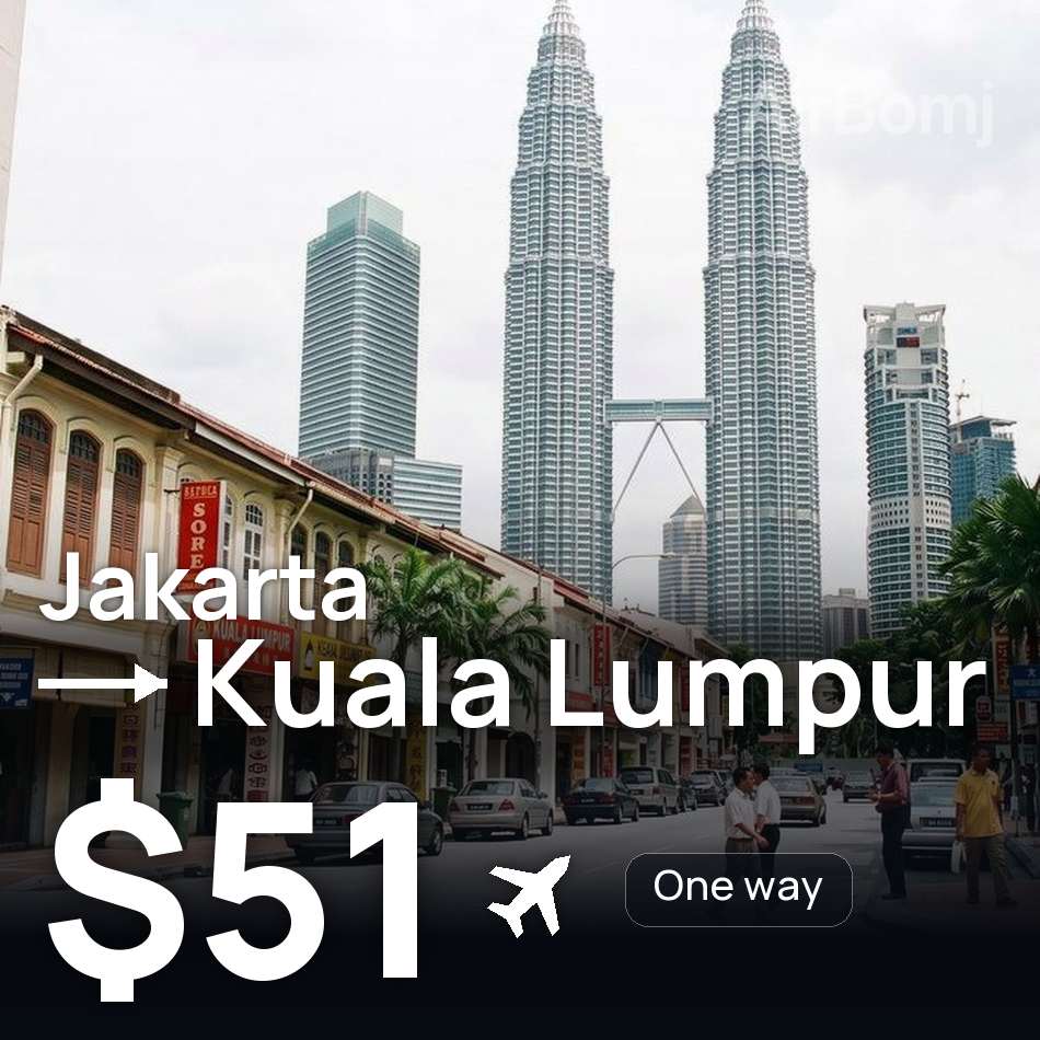 Bilet de avion: Jakarta — Kuala Lumpur, $51