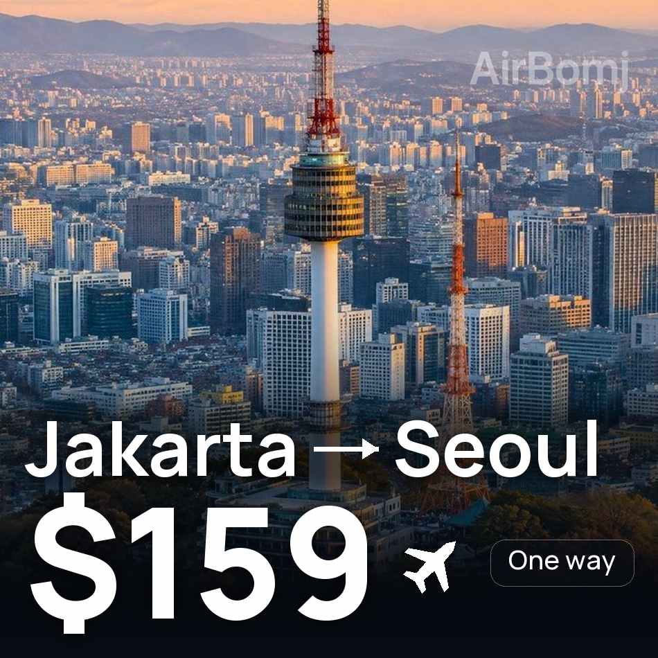 Uçak bileti: Cakarta — Seul, $159