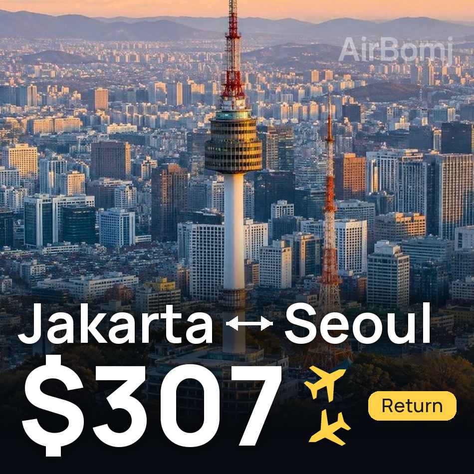 Uçak bileti: Cakarta — Seul, $307