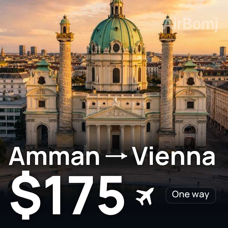 Uçak bileti: Başkent ili — Viyana, $175