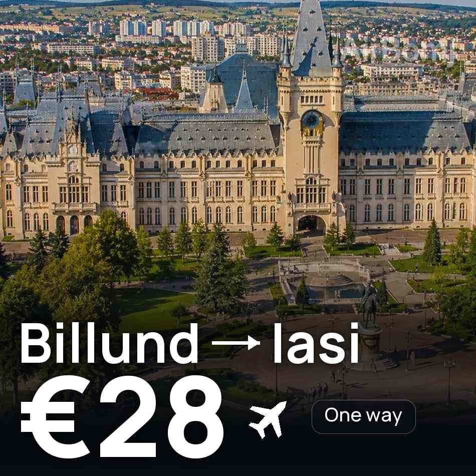 Billete de avión: Billund — Iaşi, €28