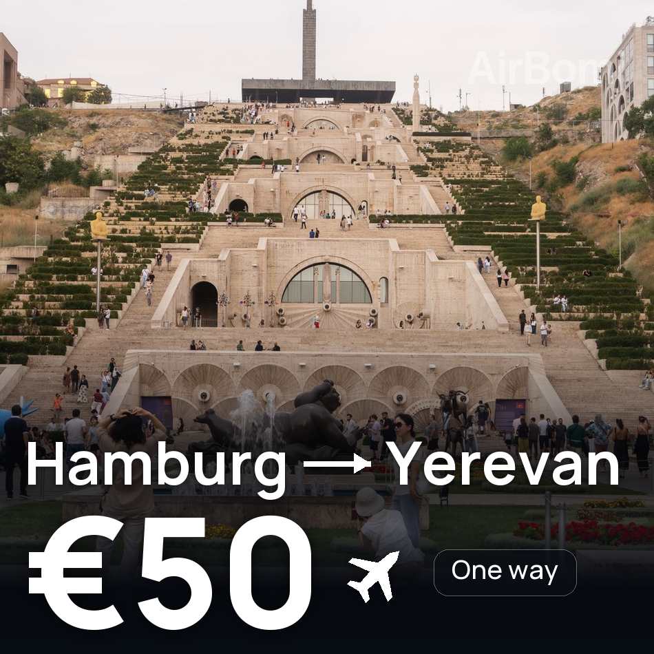 Billete de avión: Hamburgo — Ereván, €50
