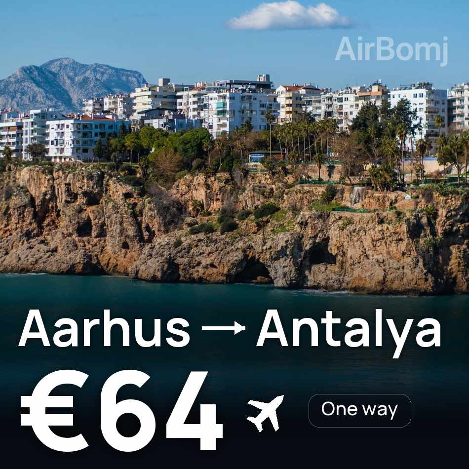 Billete de avión: Arhus — Antalya, €64