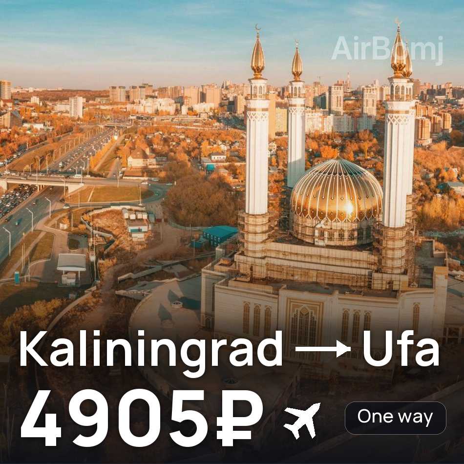Bilet de avion: Kaliningrad — Ufa, 4905₽
