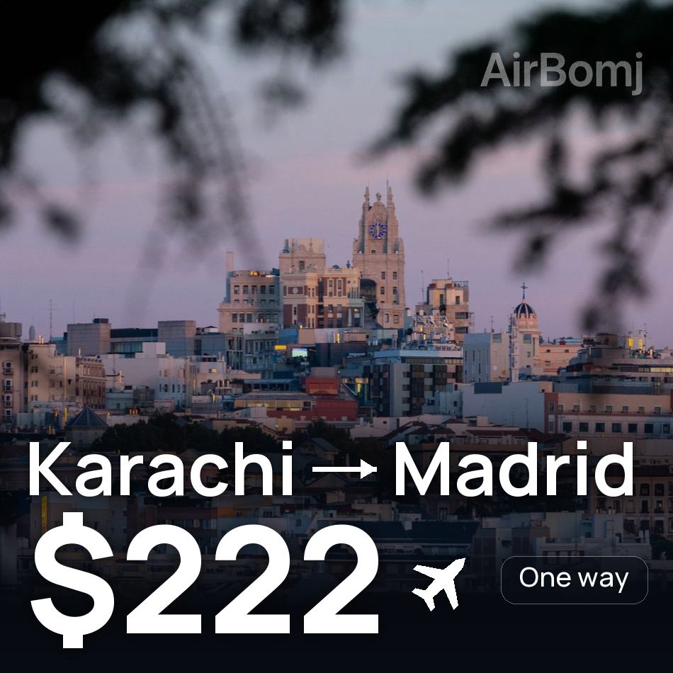 Billet d'avion : Karâchi — Ville de Madrid, $222