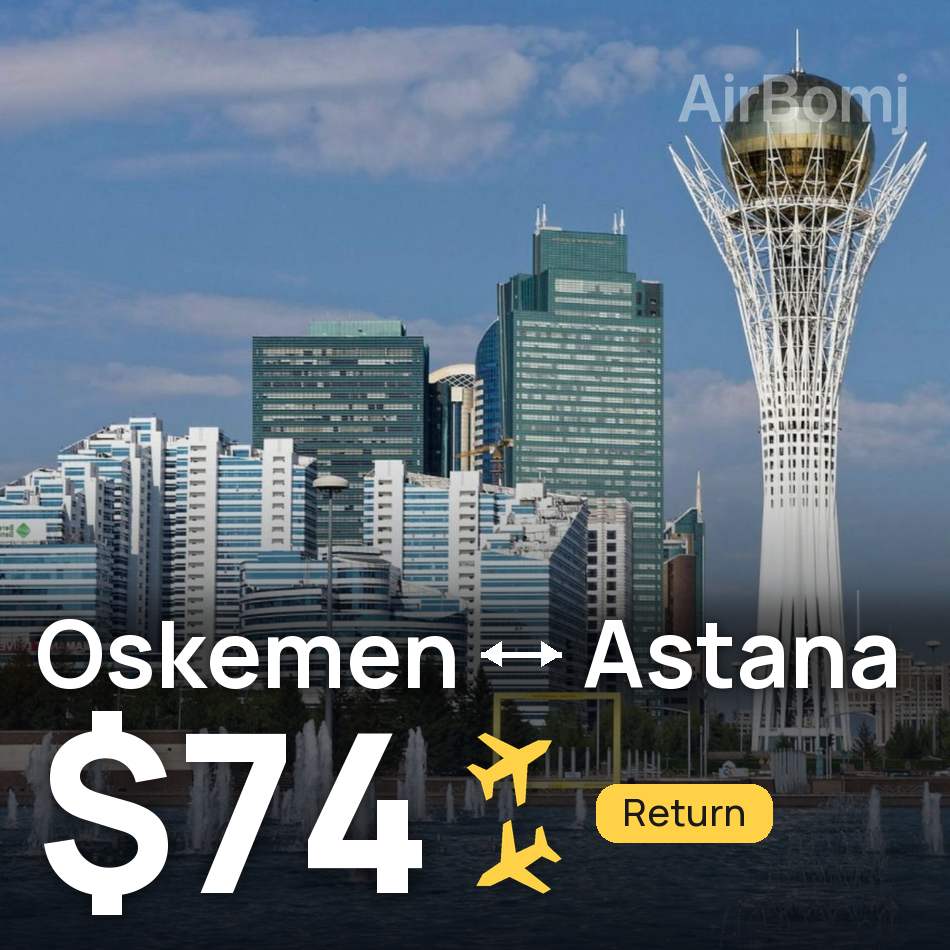 Passagem aérea: Ust-Kamenogorsk — Astana, $74