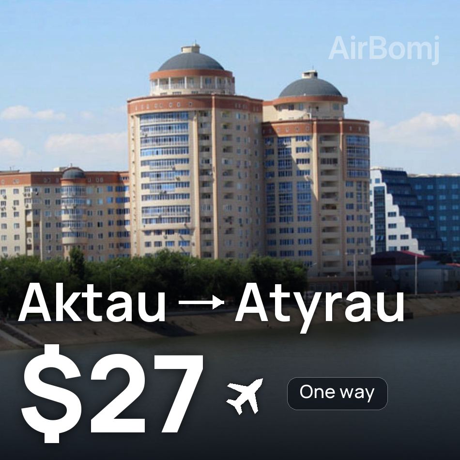 Flugticket: Aqtau — Atyrau, $27
