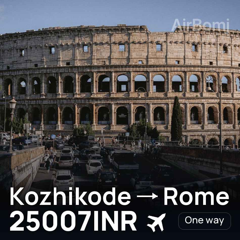 Bilet de avion: Kozhikode — Rome, 25007INR
