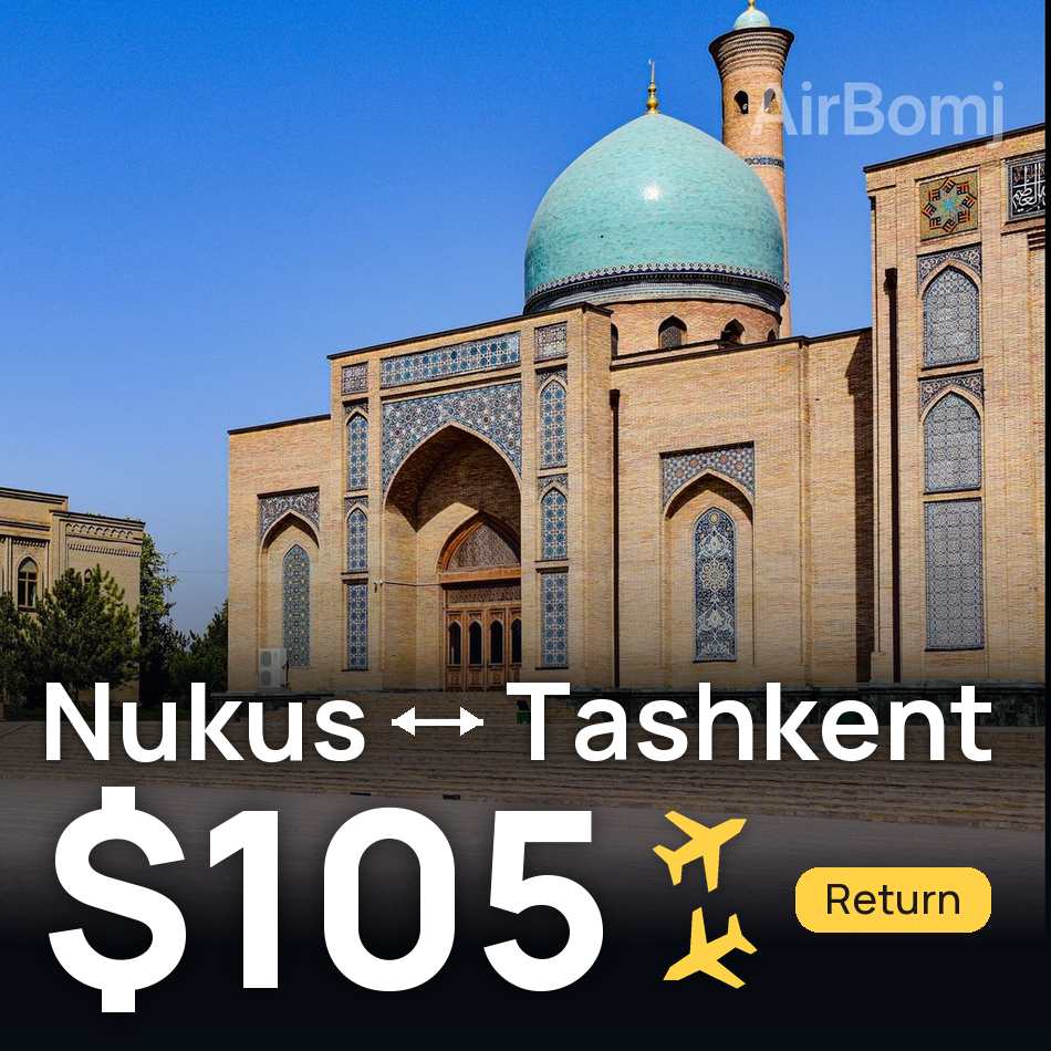 Bilet de avion: Nukus — Tashkent, $105