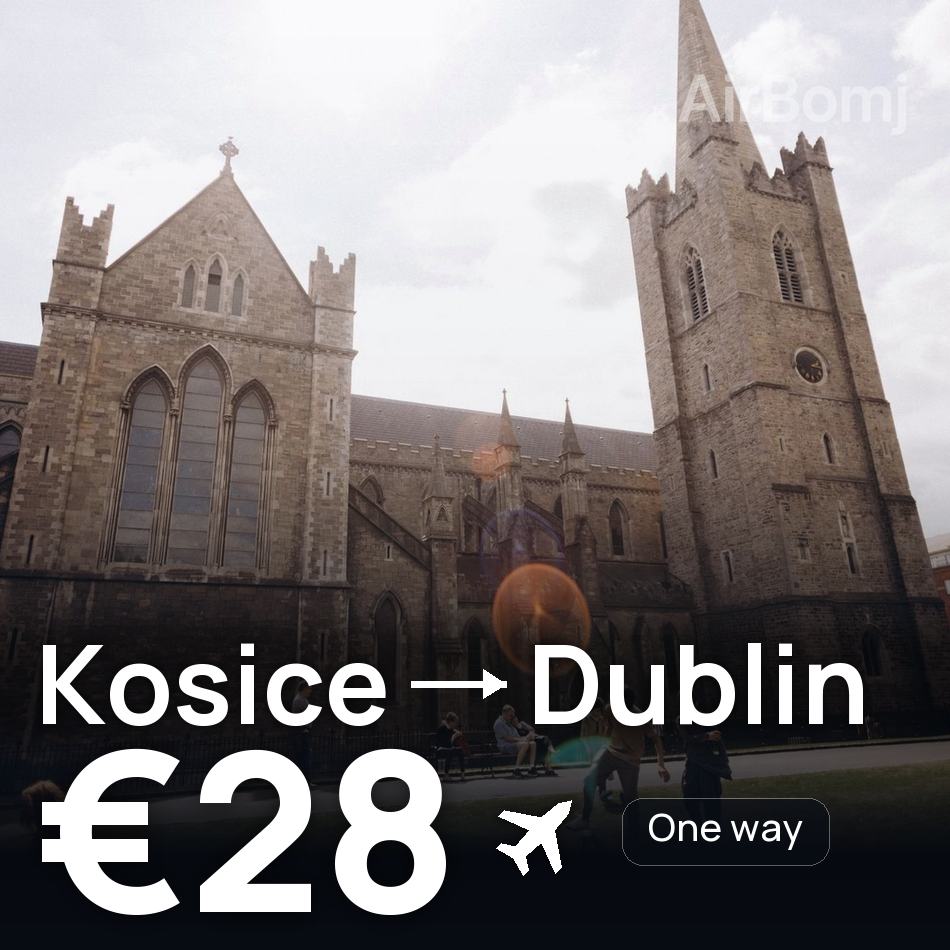 تذكرة طيران: كوشيتسه — دبلن، €28