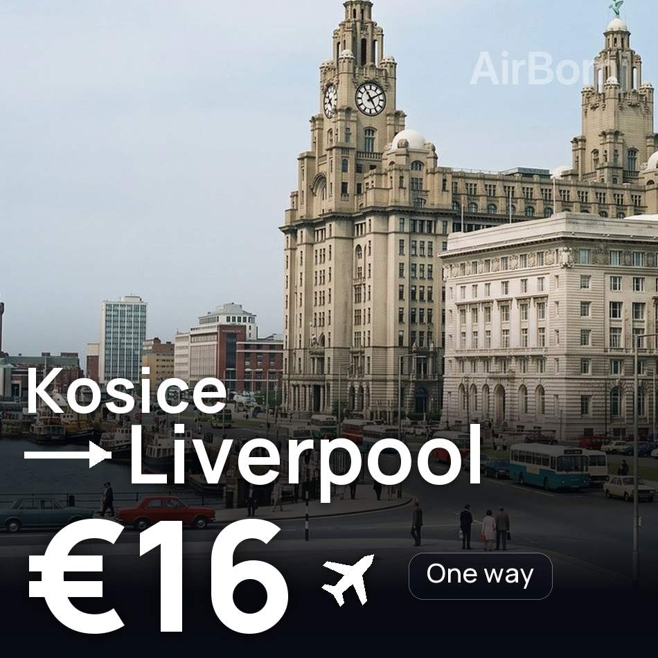تذكرة طيران: كوشيتسه — ليفربول، €16