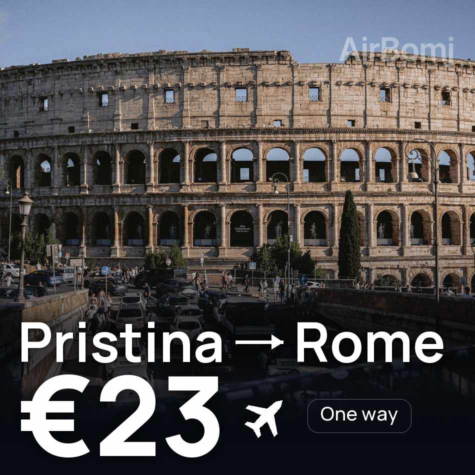 Flugticket: Prishtina — Rom, €23