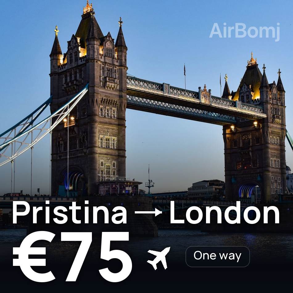Flugticket: Prishtina — London, €75