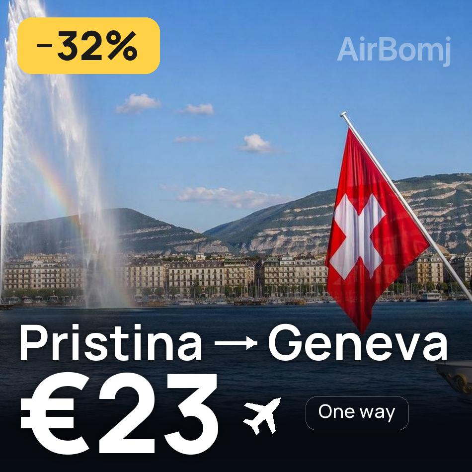 Flugticket: Prishtina — Genf, €23