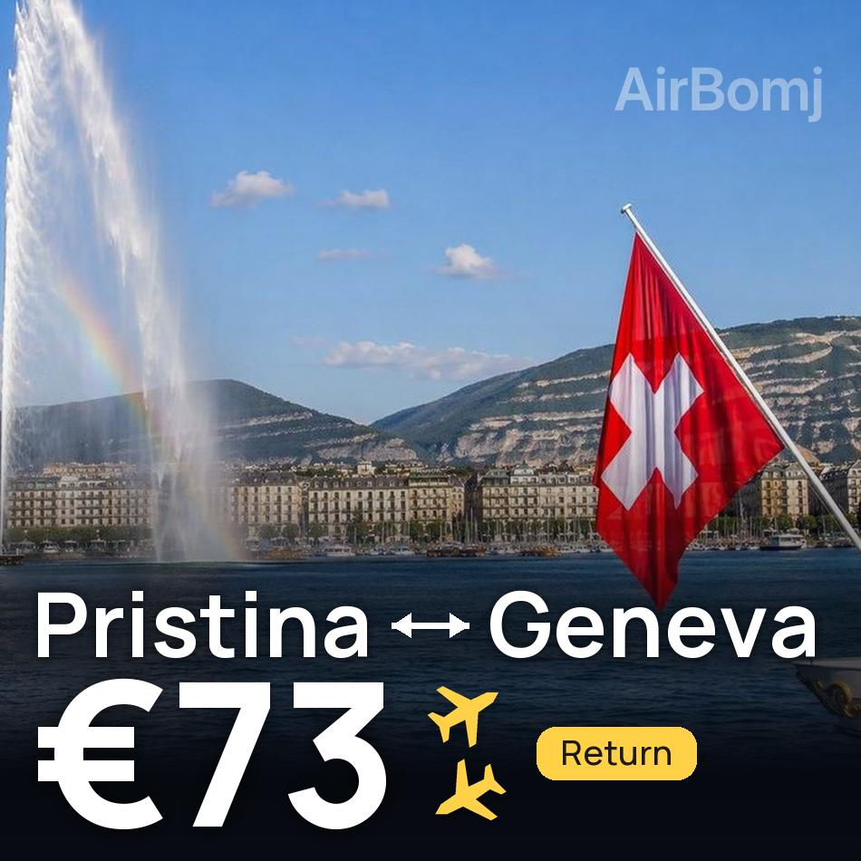 Flugticket: Prishtina — Genf, €73