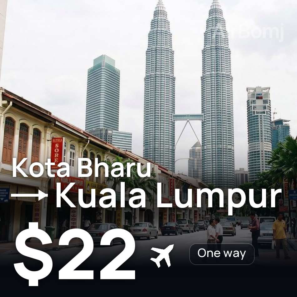 Bilet de avion: Kota Bharu — Kuala Lumpur, $22
