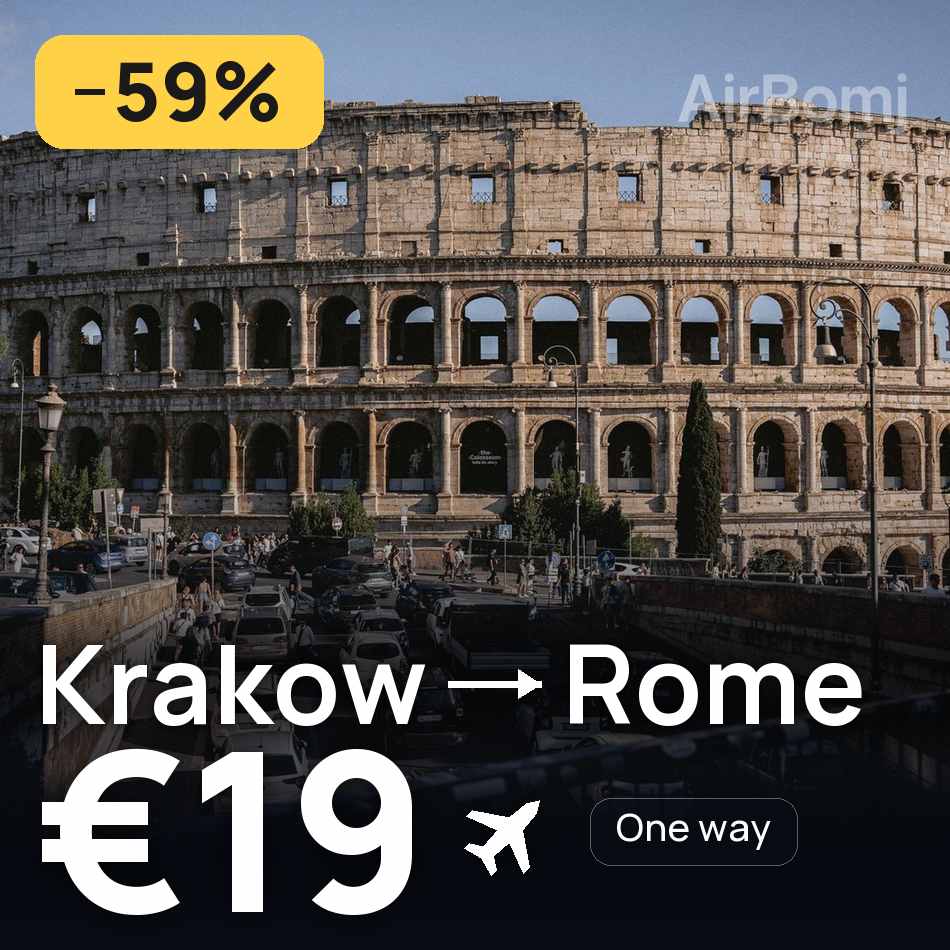 Flugticket: Cracow — Rom, €19