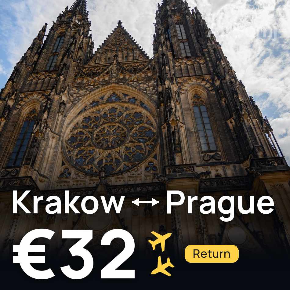 Flugticket: Cracow — Prag, €32