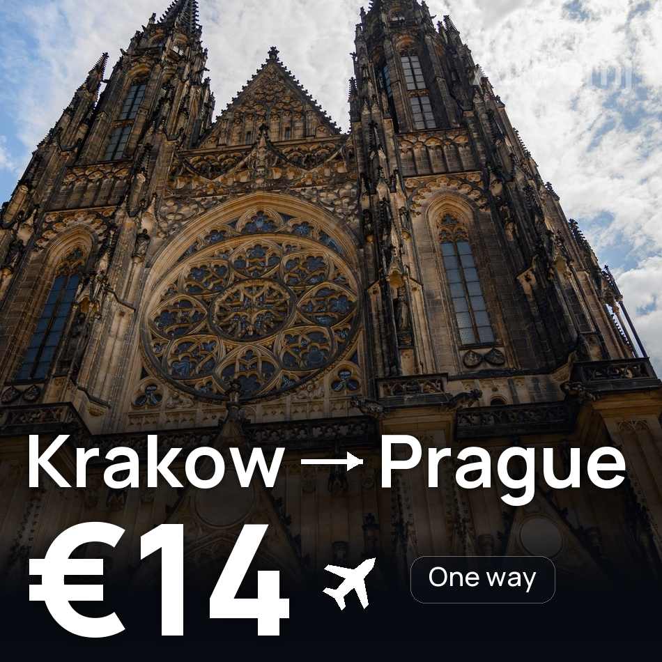 Flugticket: Cracow — Prag, €14