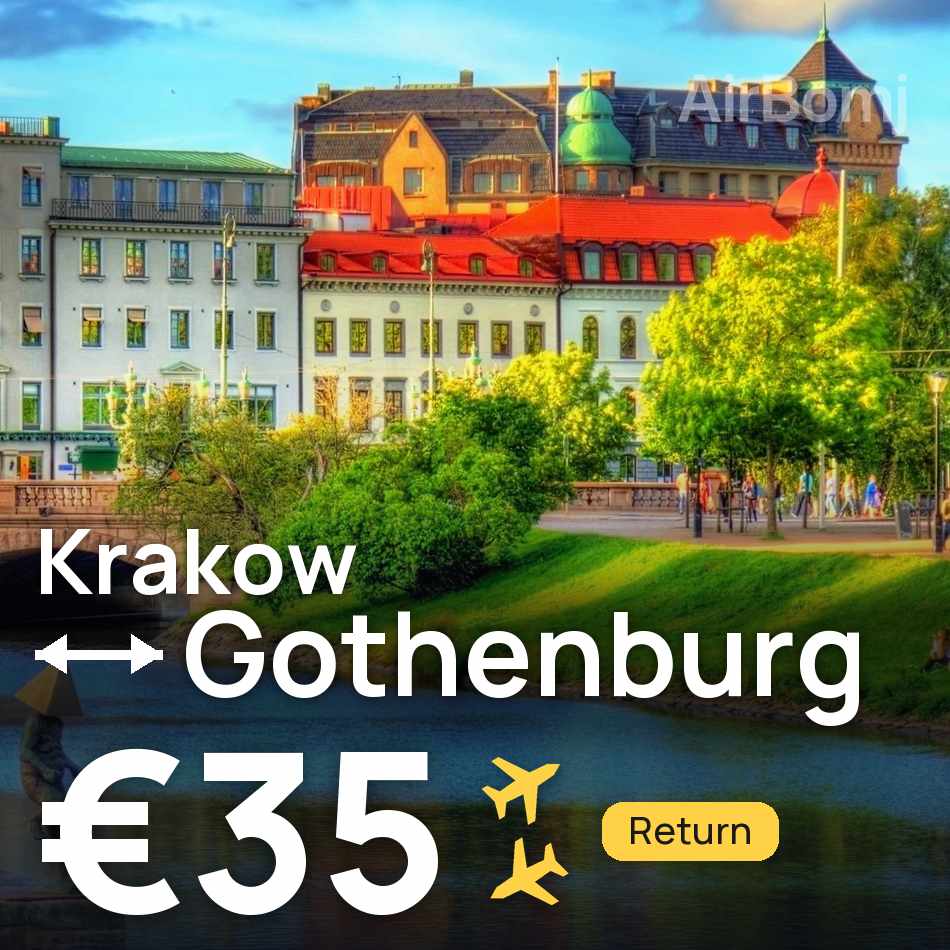 Flugticket: Cracow — Goeteborg, €35