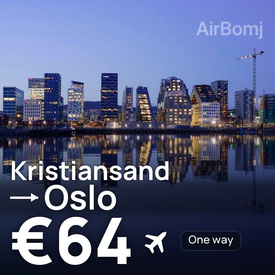 Bilet de avion: Kristiansand — Oslo, €64