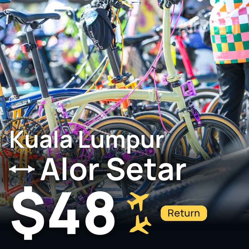 Billet d'avion : Kuala Lumpur — Alor Setar, $48