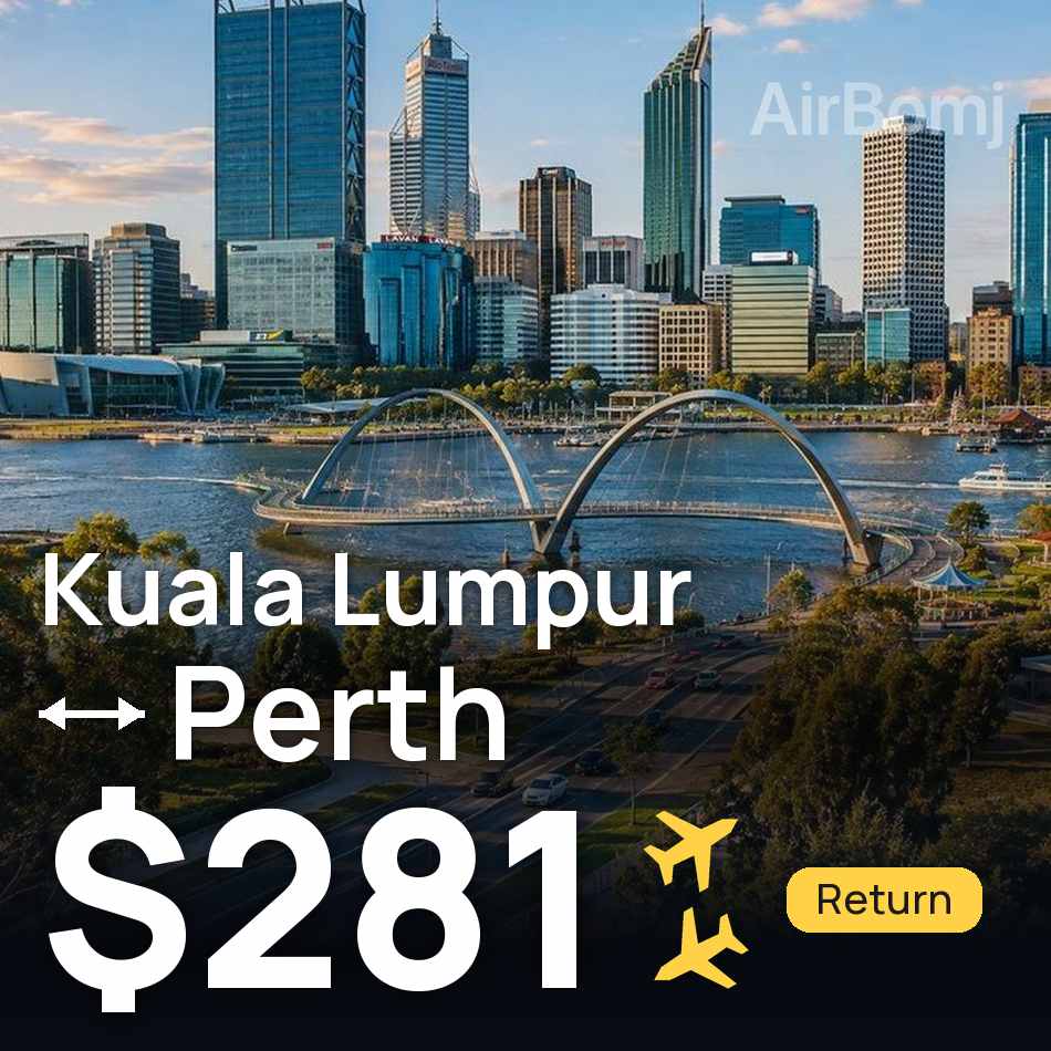 Billet d'avion : Kuala Lumpur — Perth, $281