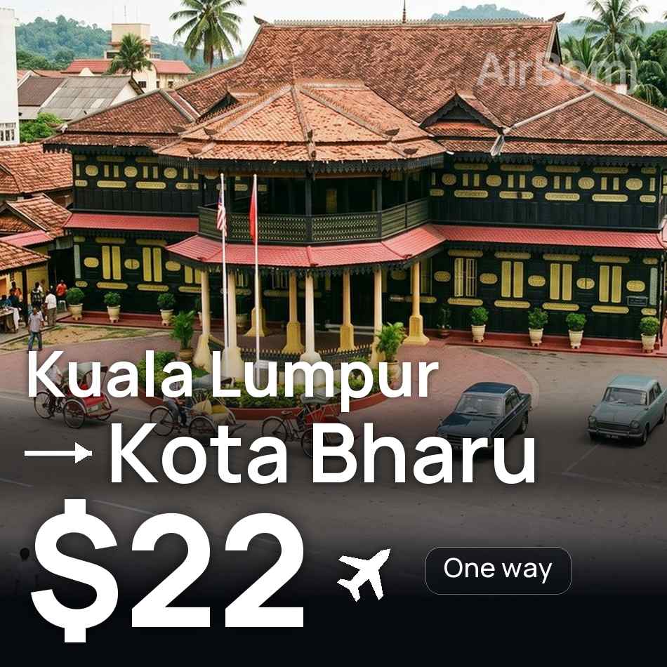 Bilet de avion: Kuala Lumpur — Kota Bharu, $22