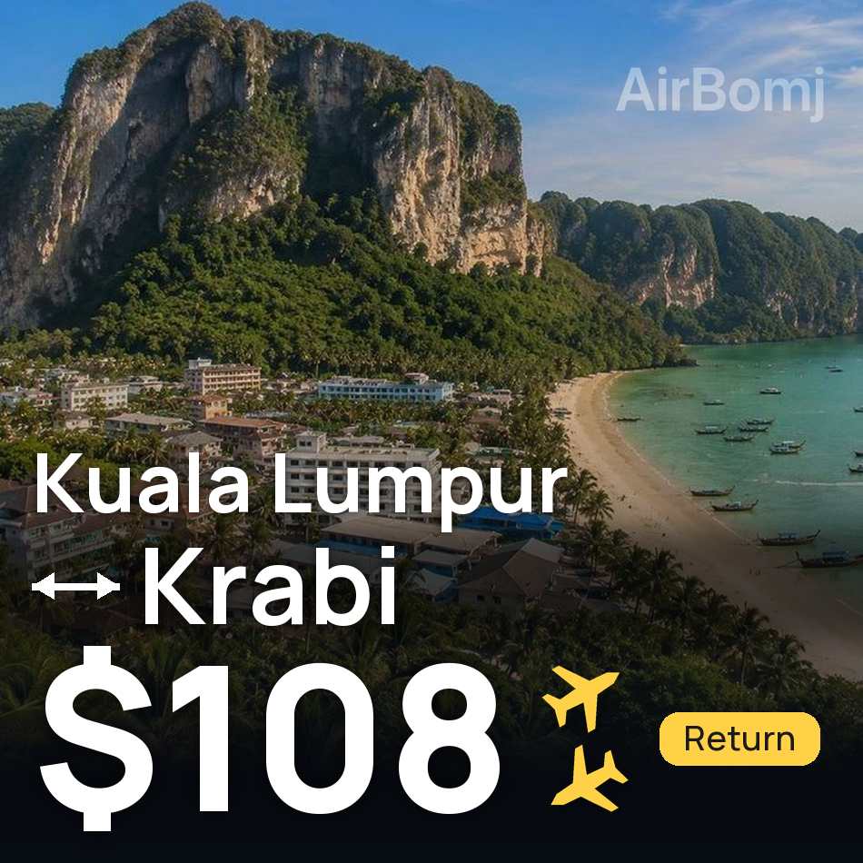 Billet d'avion : Kuala Lumpur — Krabi, $108