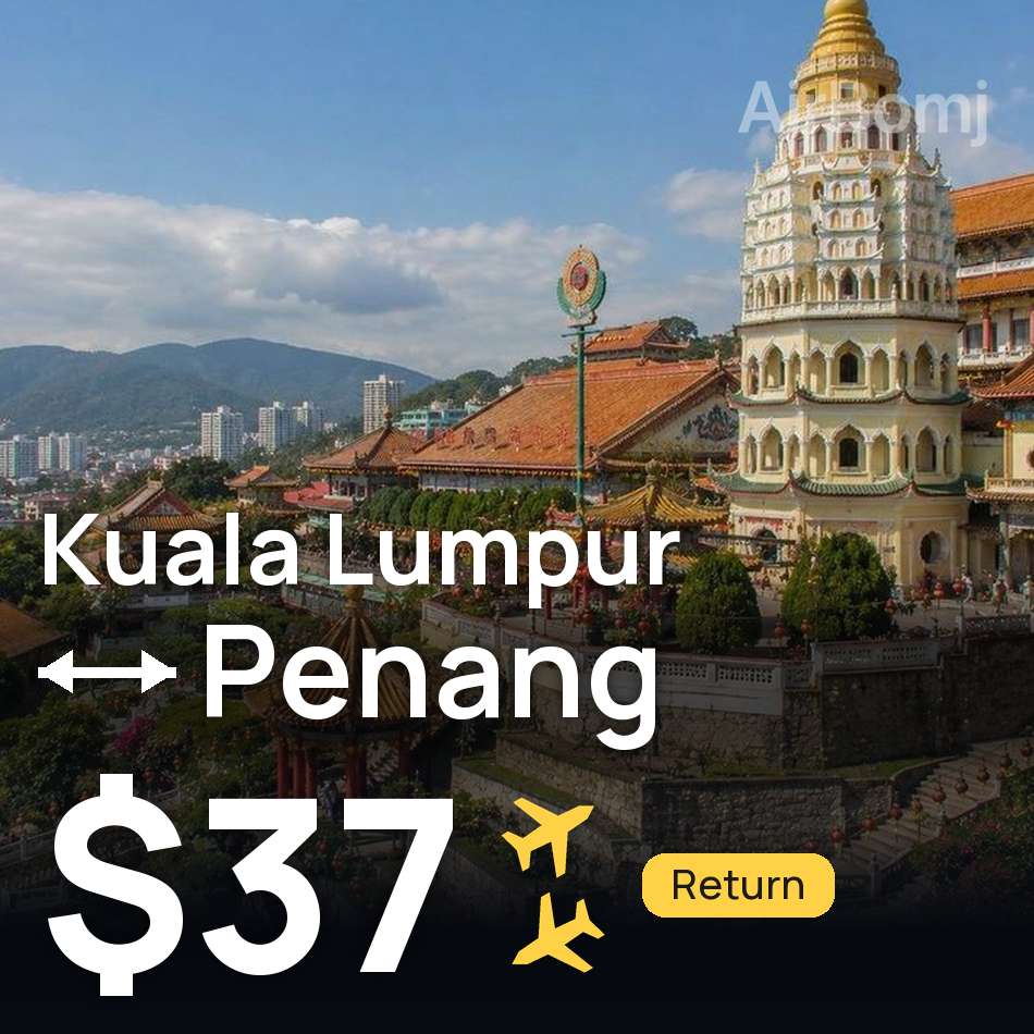Billet d'avion : Kuala Lumpur — George Town, $37