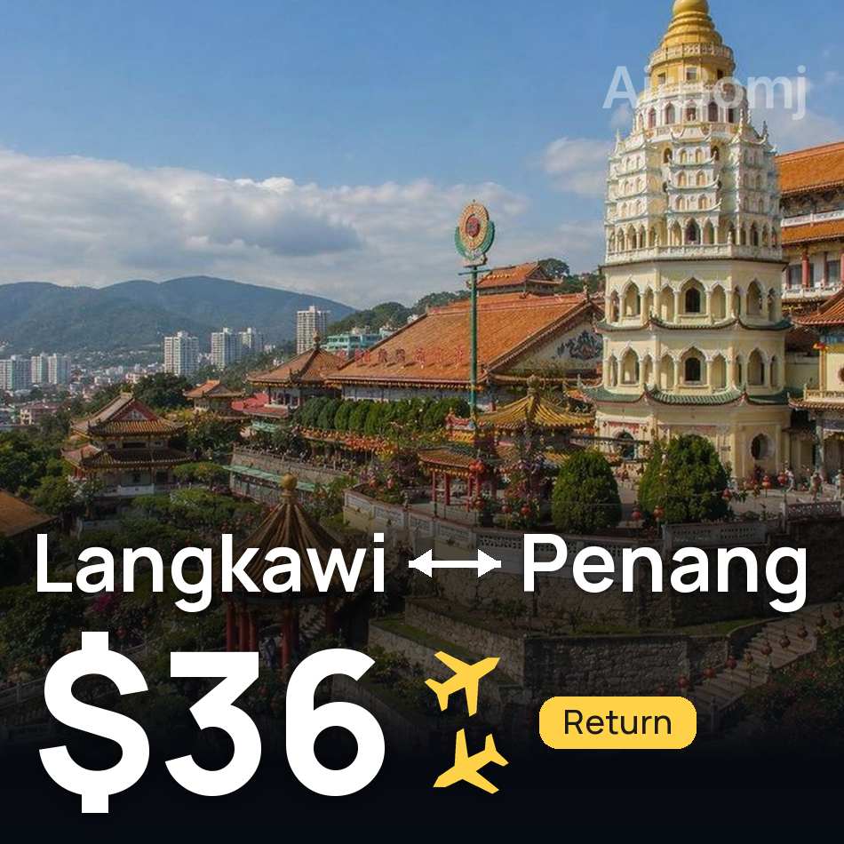 Billet d'avion : Langkawi — George Town, $36