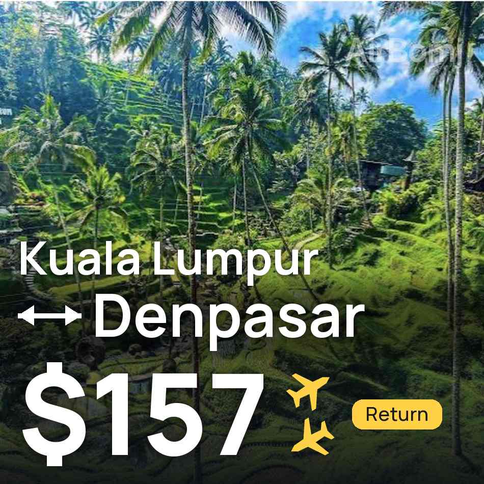 Billet d'avion : Kuala Lumpur — Denpasar (Bali), $157