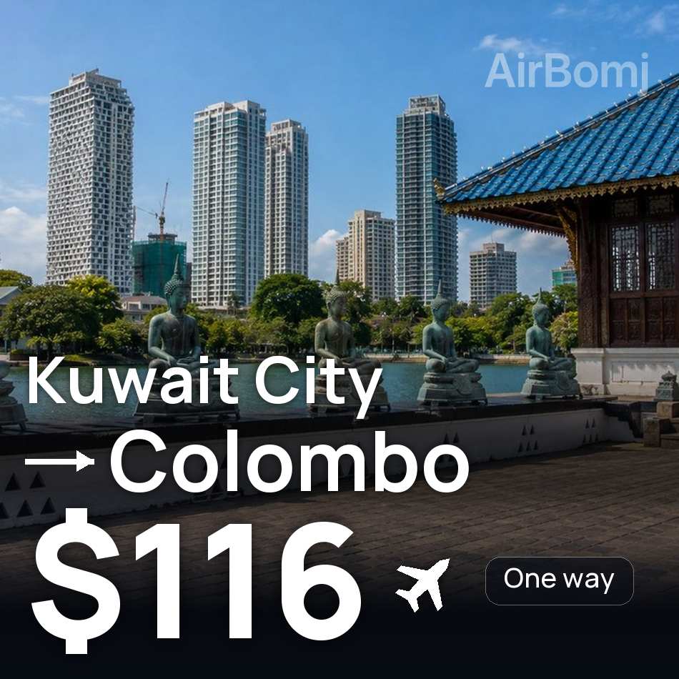 Billet d'avion : Kuweit — Colombo, $116