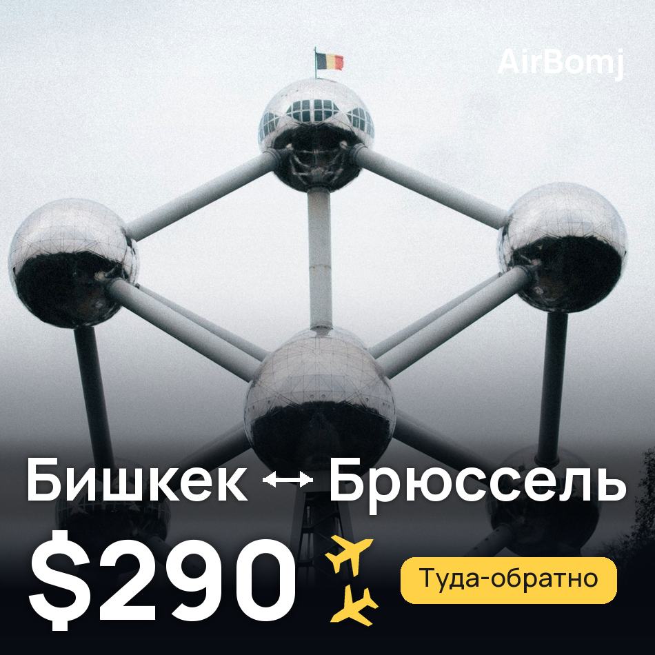 Авиабилет: Бишкек — Брюссель, $290