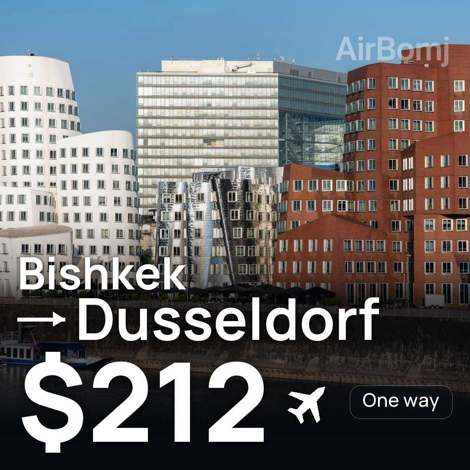 Biglietto aereo: Biškek — Düsseldorf, $212