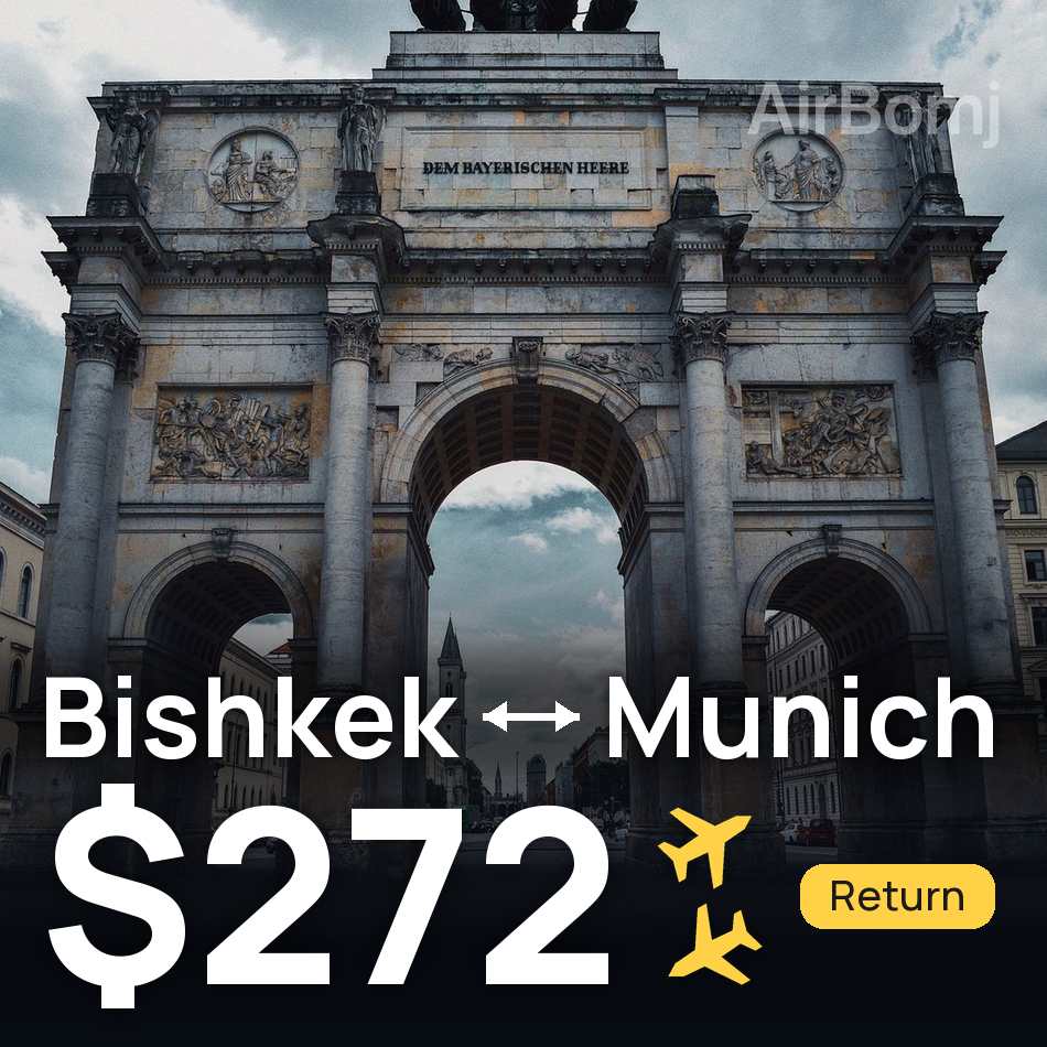 Flight ticket: Bishkek to Munich, $272