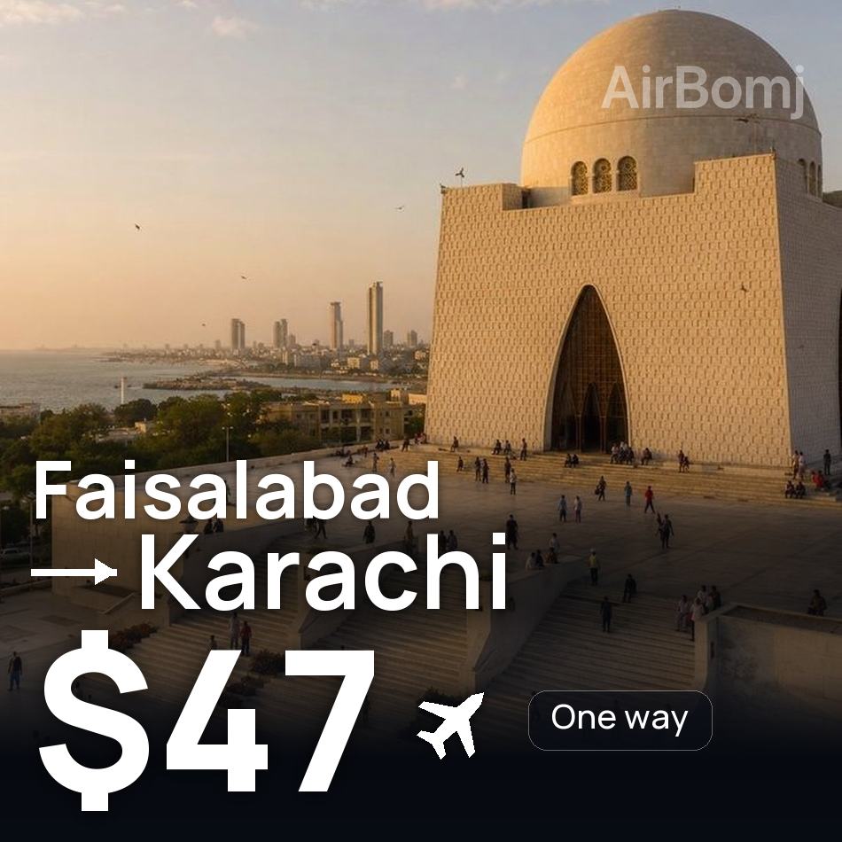 Flugticket: Faisalabad — Karatschi, $47