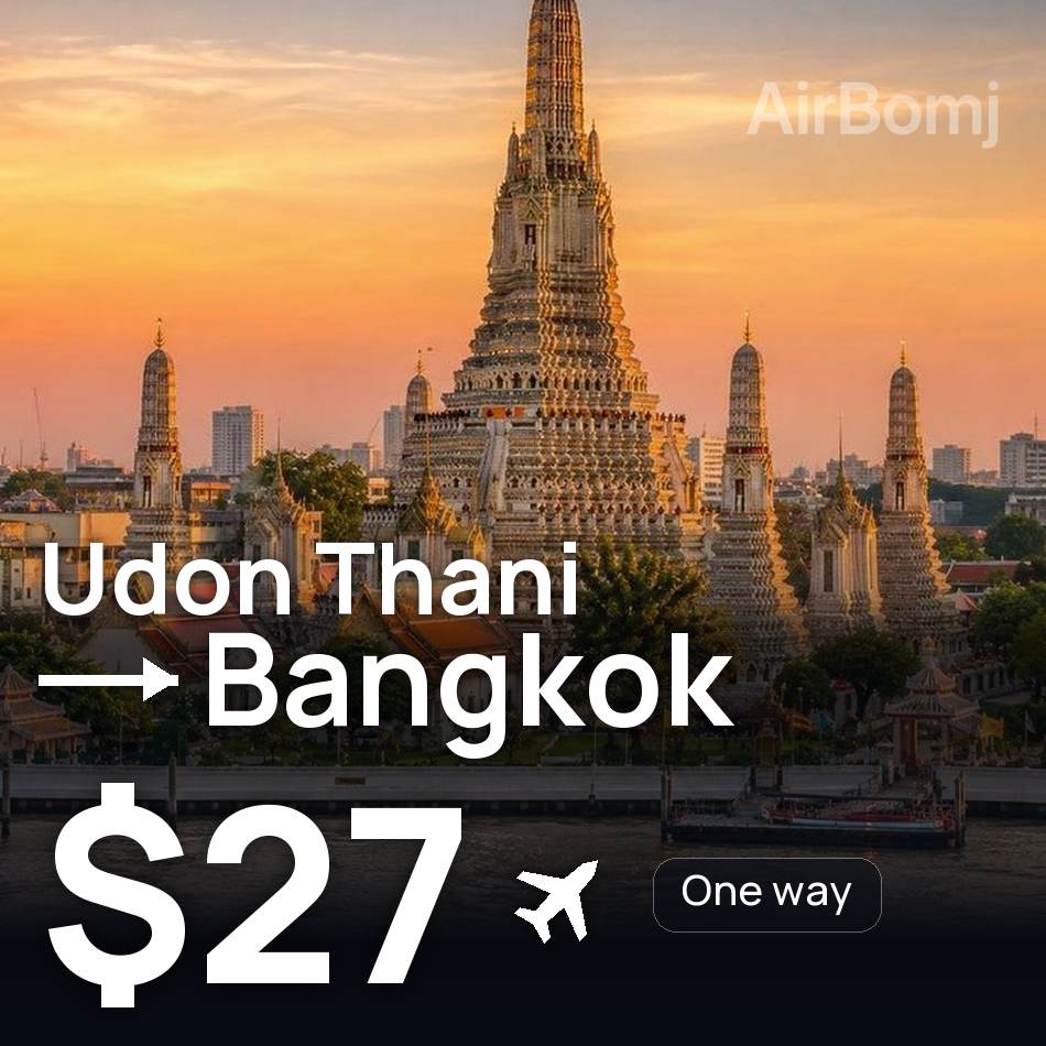 Bilet de avion: Udon Thani — Bangkok, $27